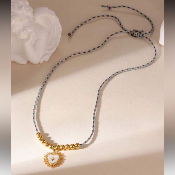 Gold Heart Pendant Necklace A1498 - Picture 1 of 3